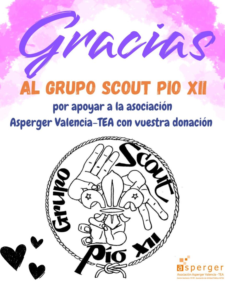 Agradecimiento a los rutas del Grupo Scout Pío XII por su donación