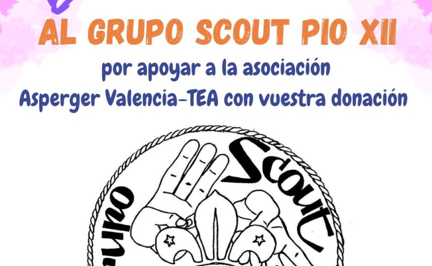 Agradecimiento a los rutas del Grupo Scout Pío XII por su donación
