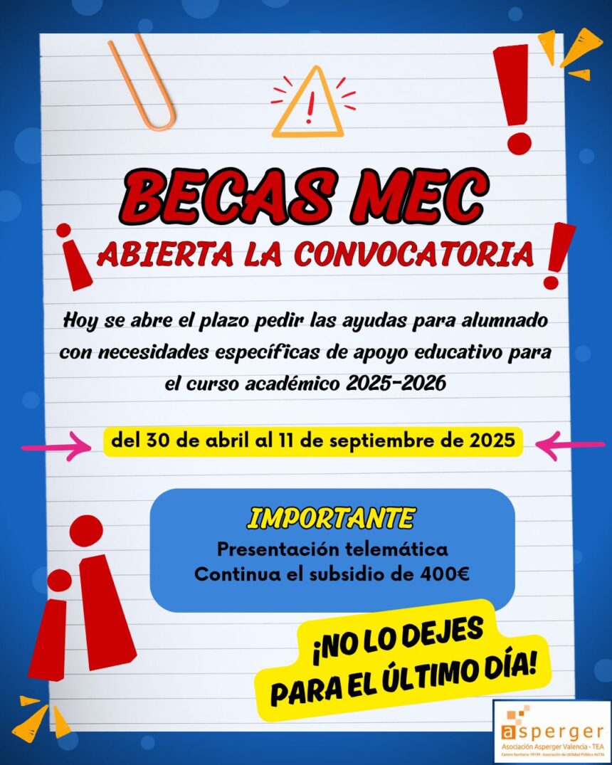 Abierta la convocatoria de las becas MEC
