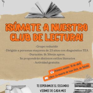 Nueva actividad en la asociación: CLUB DE LECTURA
