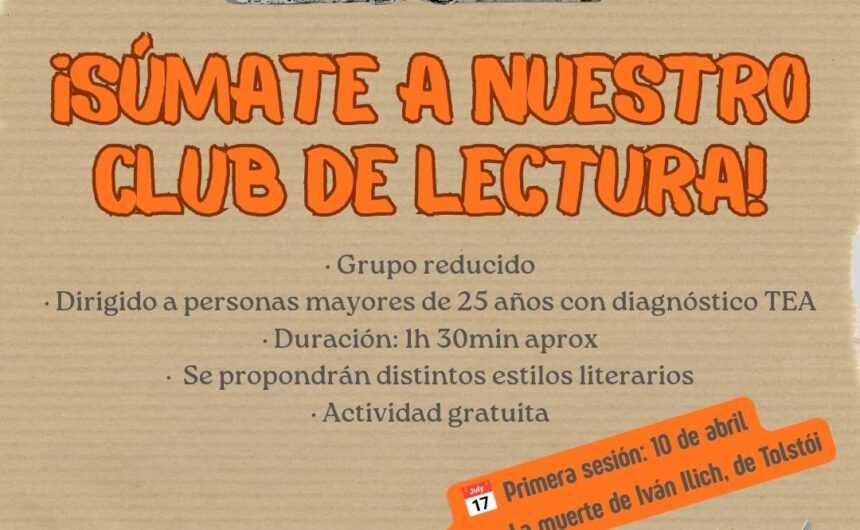 Nueva actividad en la asociación: CLUB DE LECTURA