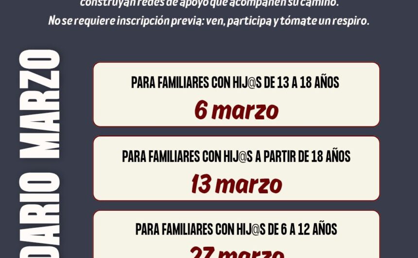 grupo ayuda familias marzo Apoyo familiar – MARZO 2026