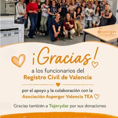 Agradecimiento a los funcionarios del Registro Civil de Valencia